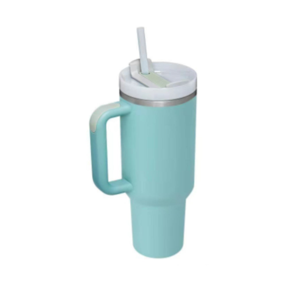 1.2L Tumbler With Handle Straw Insulated, Stainless Steel Spill Proof Vacuum Coffee Cup Tumbler With Lid Tapered Mug Gifts For Valentine Lover Suitable For Car Gym Office Travel