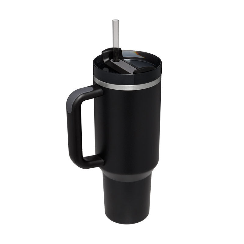 1.2L Tumbler With Handle Straw Insulated, Stainless Steel Spill Proof Vacuum Coffee Cup Tumbler With Lid Tapered Mug Gifts For Valentine Lover Suitable For Car Gym Office Travel